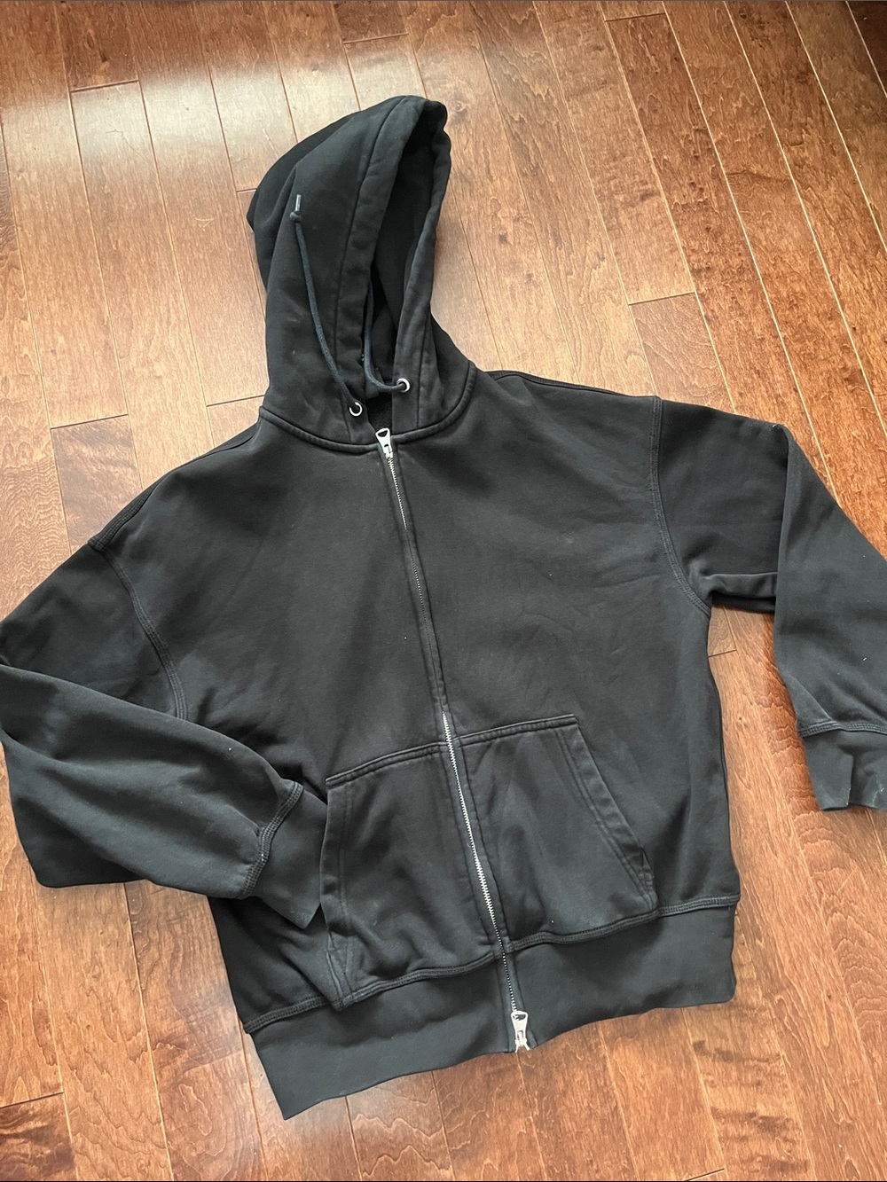 H&M Black Full-Zip Hooded Jacket